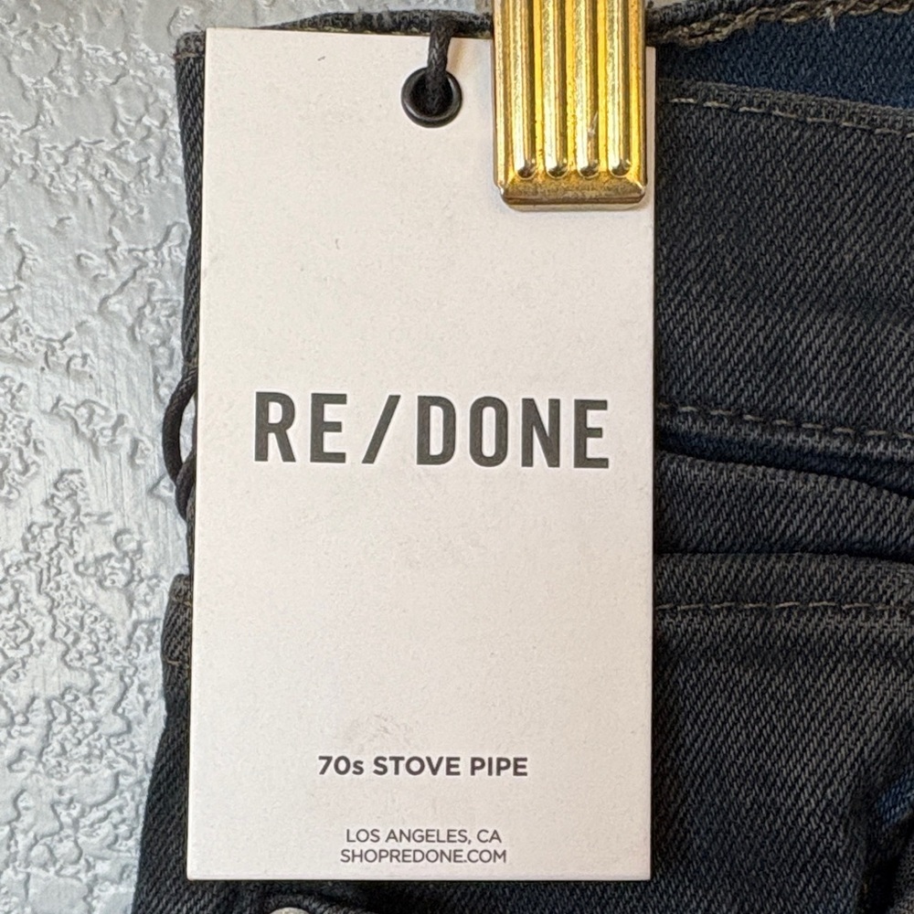 Re/Done Dark Gray 70’s Stove Pipe Jeans 25- BNWT - Picture 2 of 7